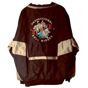 Cripple Creek PBR Rodeo Western Bull Rider Black Tan Jacket XXL USA MADE Vintage